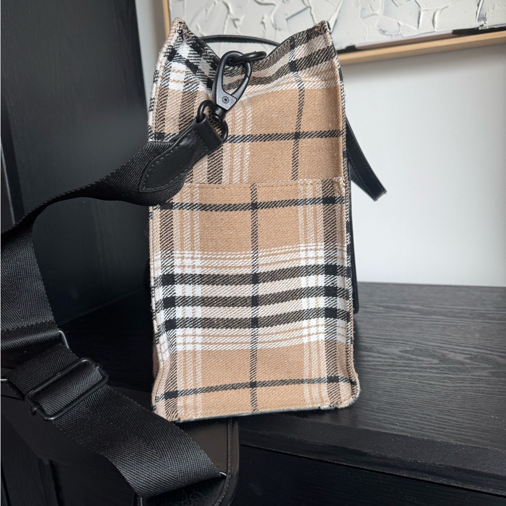 BEIS Tan and Black Plaid Messenger Bag - Picture 4 of 5
